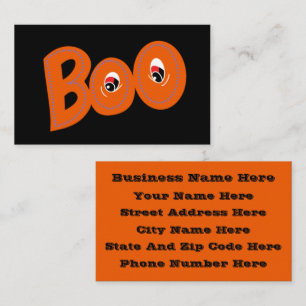 Hey Boo Did I Scare You Too Typography Drawing Art Business Card