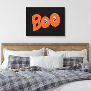 Hey Boo Did I Scare You Too Typography Drawing Art Canvas Print
