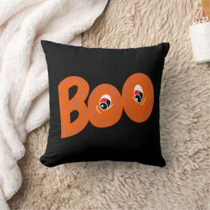 Hey Boo Did I Scare You Too Typography Drawing Art Cushion