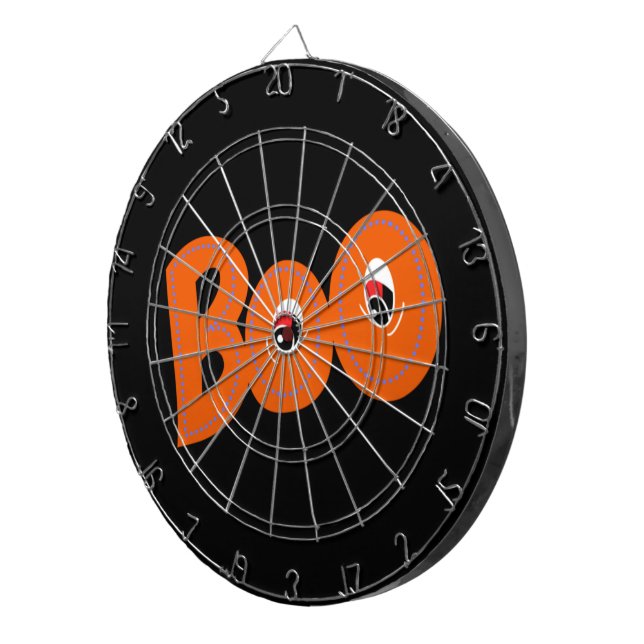 Hey Boo Did I Scare You Too Typography Drawing Art Dartboard (Front Right)