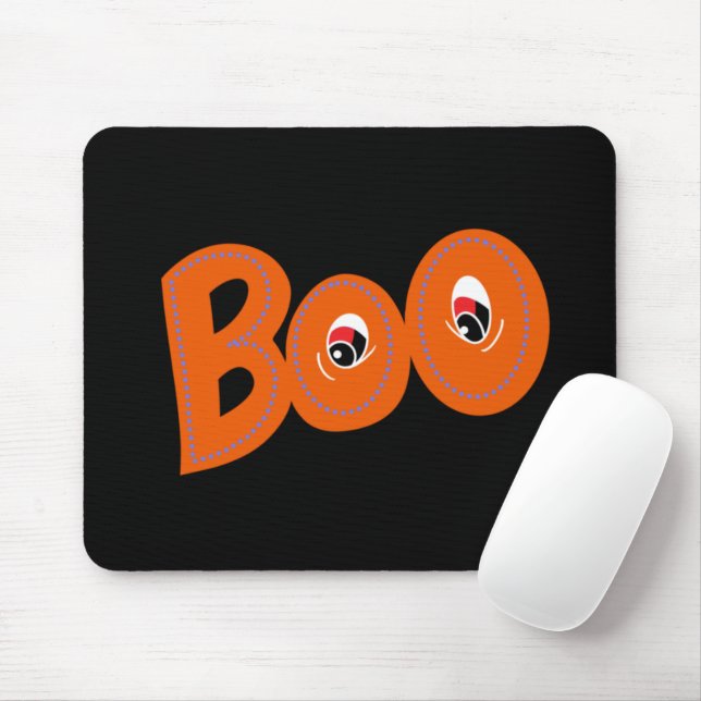 Hey Boo Did I Scare You Too Typography Drawing Art Mouse Pad (With Mouse)