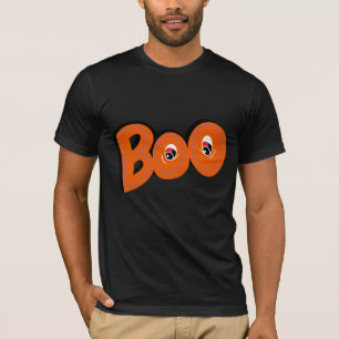 Hey Boo Did I Scare You Too Typography Drawing Art T-Shirt