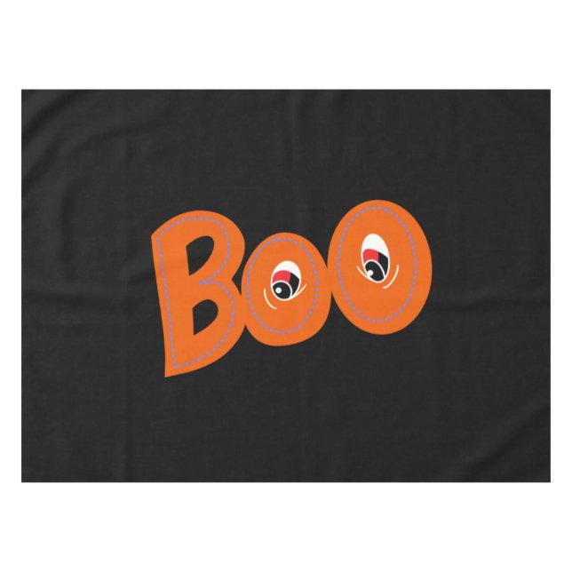 Hey Boo Did I Scare You Too Typography Drawing Art Tablecloth (Front (Horizontal))