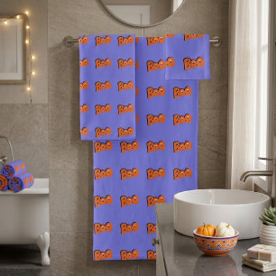 Hey Boo Did I Scare You Typography Drawing Art Bath Towel Set