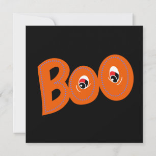 Hey Boo Did I Scare You Typography Drawing Art Card