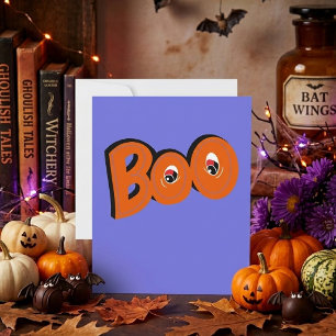 Hey Boo Did I Scare You Typography Drawing Art Card