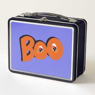 Hey Boo Did I Scare You Typography Drawing Art Metal Lunch Box