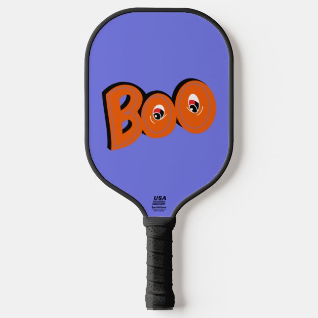 Hey Boo Did I Scare You Typography Drawing Art Pickleball Paddle (Front)