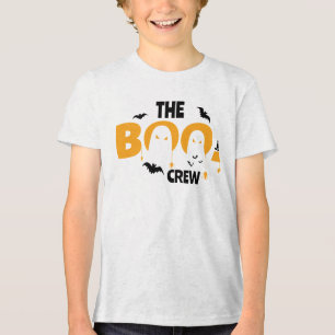 hey boo Funny Custom Name Family Orange Spooky  Tri-Blend Shirt