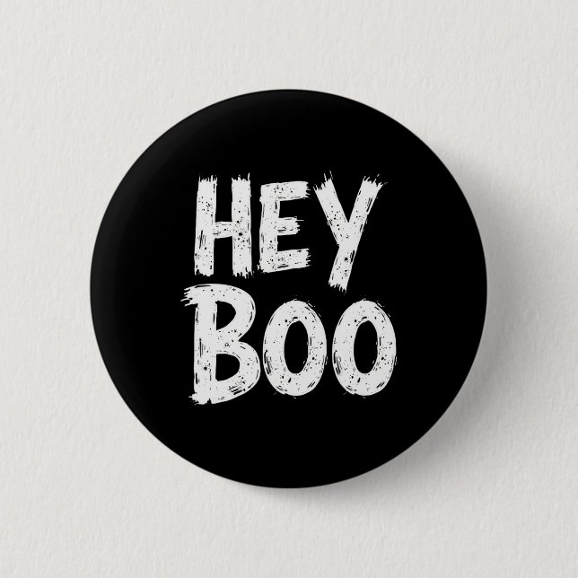 Hey Boo Funny Halloween Ghost  6 Cm Round Badge (Front)