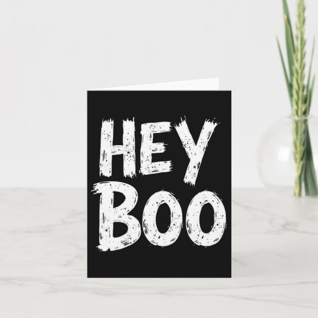 Hey Boo Funny Halloween Ghost  Card (Front)