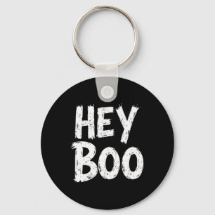 Hey Boo Funny Halloween Ghost Key Ring