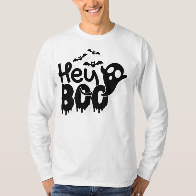 Hey Boo Funny Halloween T-Shirt (Front)