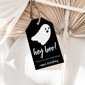 Hey Boo Ghost Birthday Gift Tags