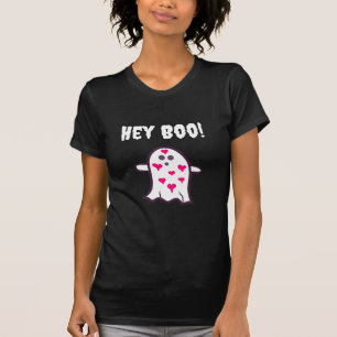 Hey Boo! Ghost Covered in Hearts T-Shirt