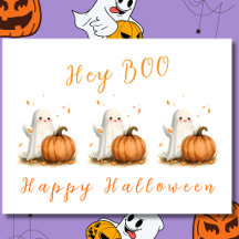 Hey BOO Ghost Pumpkin Halloween
