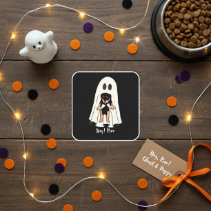 Hey, Boo! Ghost & Puppy   Square Sticker