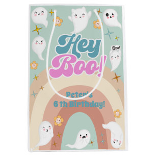 Hey boo goovy halloween retro kids birthday medium gift bag