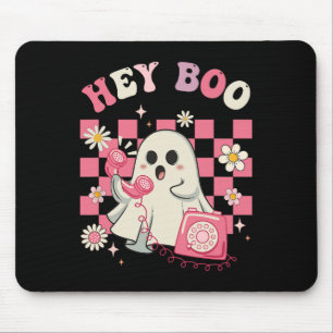 Hey Boo Groovy Cute Ghost Funny Halloween Womens K Mouse Pad