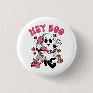 Hey Boo - Groovy Ghost Halloween 3 Cm Round Badge