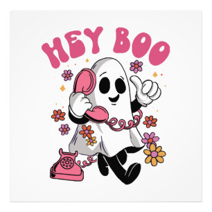 Hey Boo - Groovy Ghost Halloween Photo Print