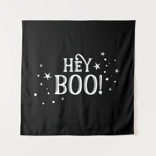 Hey Boo! Halloween Backdrop party banner  Tapestry (Front)