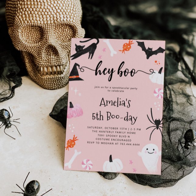 Hey Boo Halloween Birthday Invitation (Creator Uploaded)