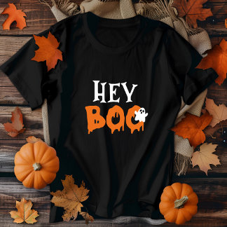 Hey Boo Halloween Cute Ghost Funny Spooky Season Tri-Blend Shirt