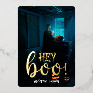 Hey Boo! Halloween Gold Lettering Photo