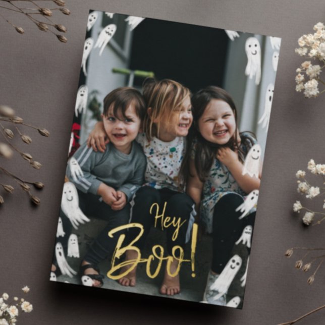 Hey Boo! Halloween Gold Lettering Photo (Creator Uploaded)