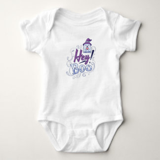 Hey Boo Happy Ghost Heart Ghostly Decoration Baby Bodysuit