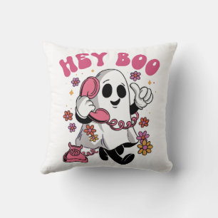 Hey Boo -Hey Boo - Groovy Groovy Ghost Halloween Cushion
