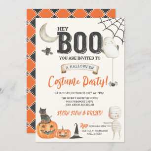 Hey BOO Kid Friendly Halloween Costume Party Invitation