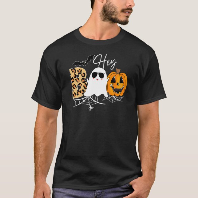 Hey Boo Pumpkin Boo Crew Halloween Boo Halloween C T-Shirt (Front)