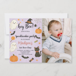 Hey Boo Spooktacular 1st Birthday Invitation