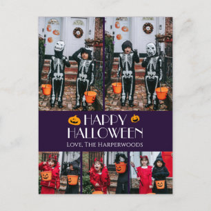 Hey Boo! Spooky Halloween Family Photo Holiday Postcard