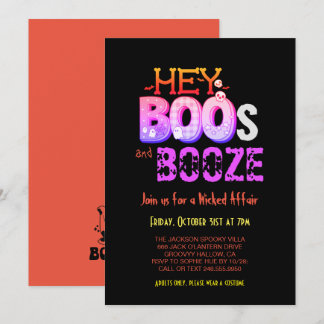 Hey Boo Spooky Halloween  Invitation