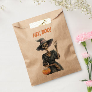 Hey, Boo! Spooky Skeleton Witch Candy Favour Bag