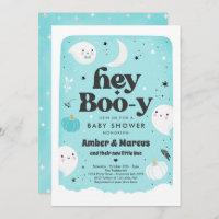 Hey Boo-y Blue Boy Ghost Baby Shower