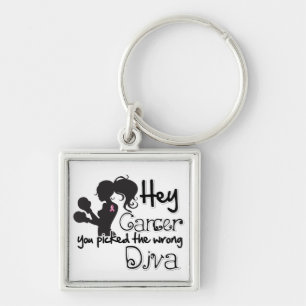 Hey Breast Cancer You Picked The Wrong Diva Key Ring