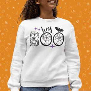 Hey & Bye Boo Halloween Bat and Web Sweatshirt