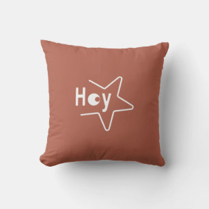 Hey Bye White Front Back Simple Riddle Cushion