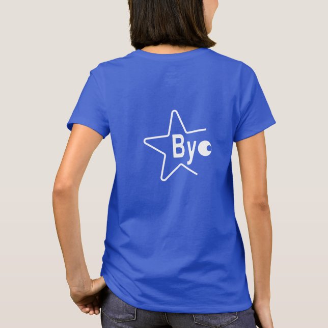 Hey Bye White Front Back Simple Riddle T-Shirt (Back)