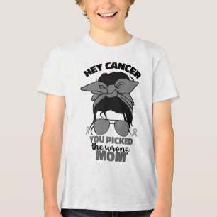 Hey Cancer Brain Tumour Warrior Women Mum Mama Go  Tri-Blend Shirt