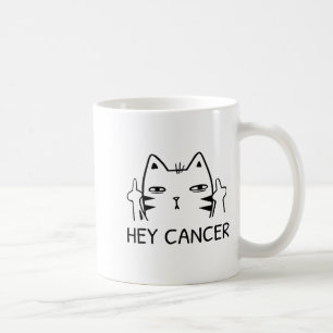 Hey Cancer F Funny Cat Middle Finger For Men Women Coffee Mug