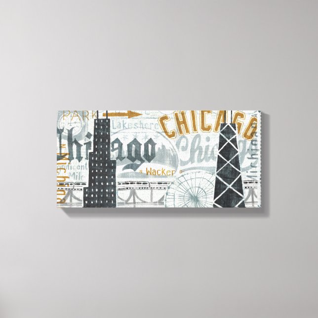 Hey Chicago Vintage Canvas Print (Front)