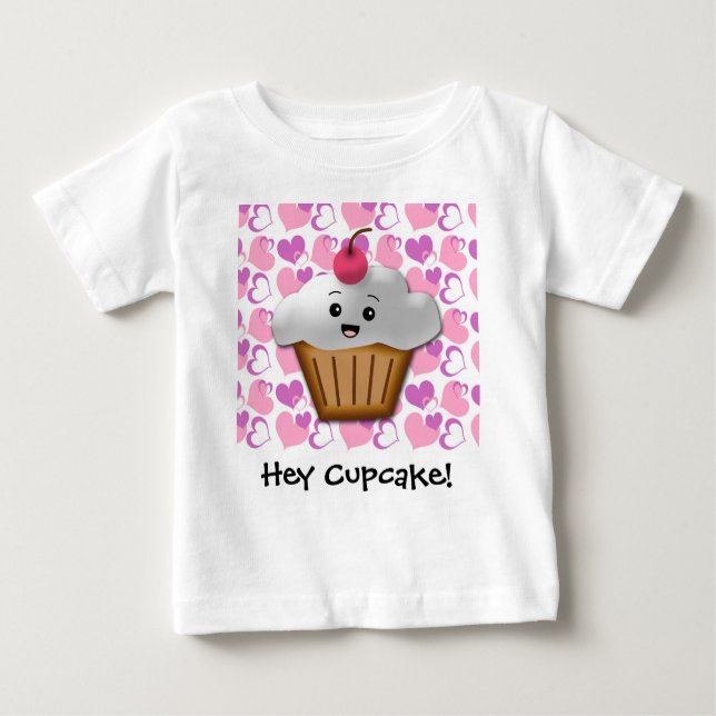 Hey Cupcake Cute Kawaii Baby T-Shirt (Front)