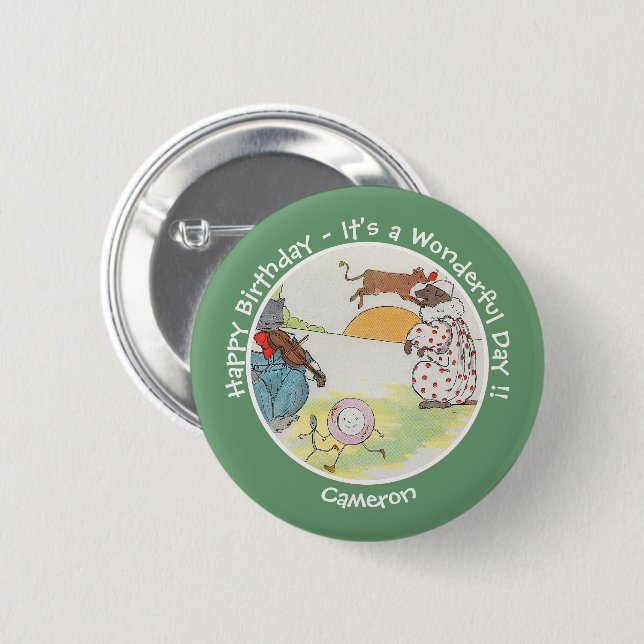 Hey Diddle Diddle Birthday Party Collection 6 Cm Round Badge (Front & Back)