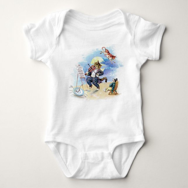 Hey, Diddle Diddle Nursery Rhyme Baby Bodysuit (Front)