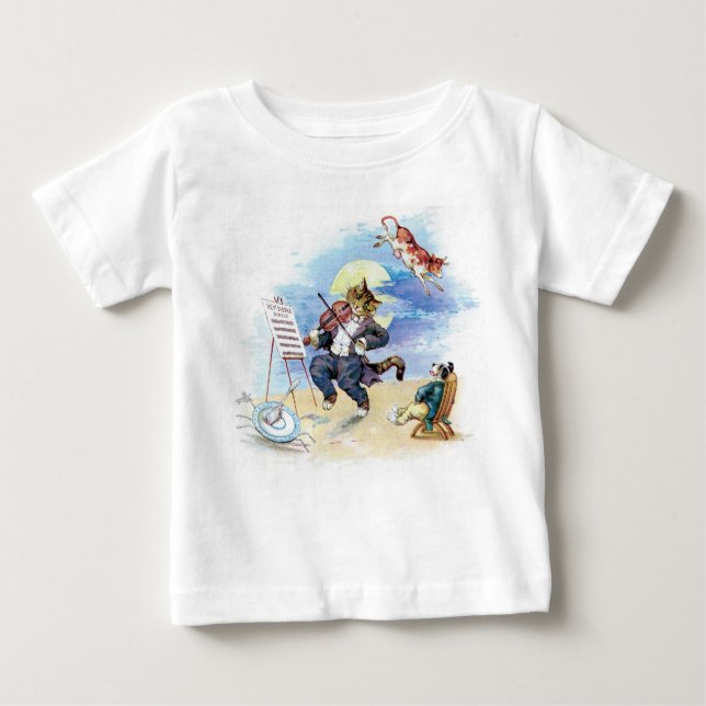 Hey, Diddle Diddle Nursery Rhyme Baby T-Shirt (Front)
